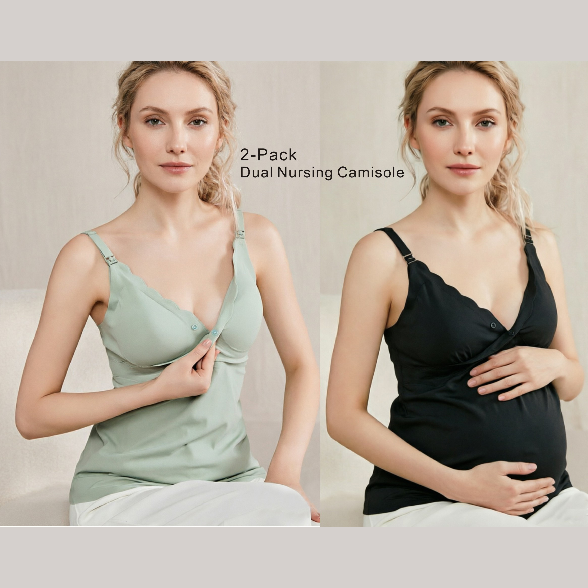 Nursing Bra Sleep - Camisola de Maternidade Macia e Sedosa,