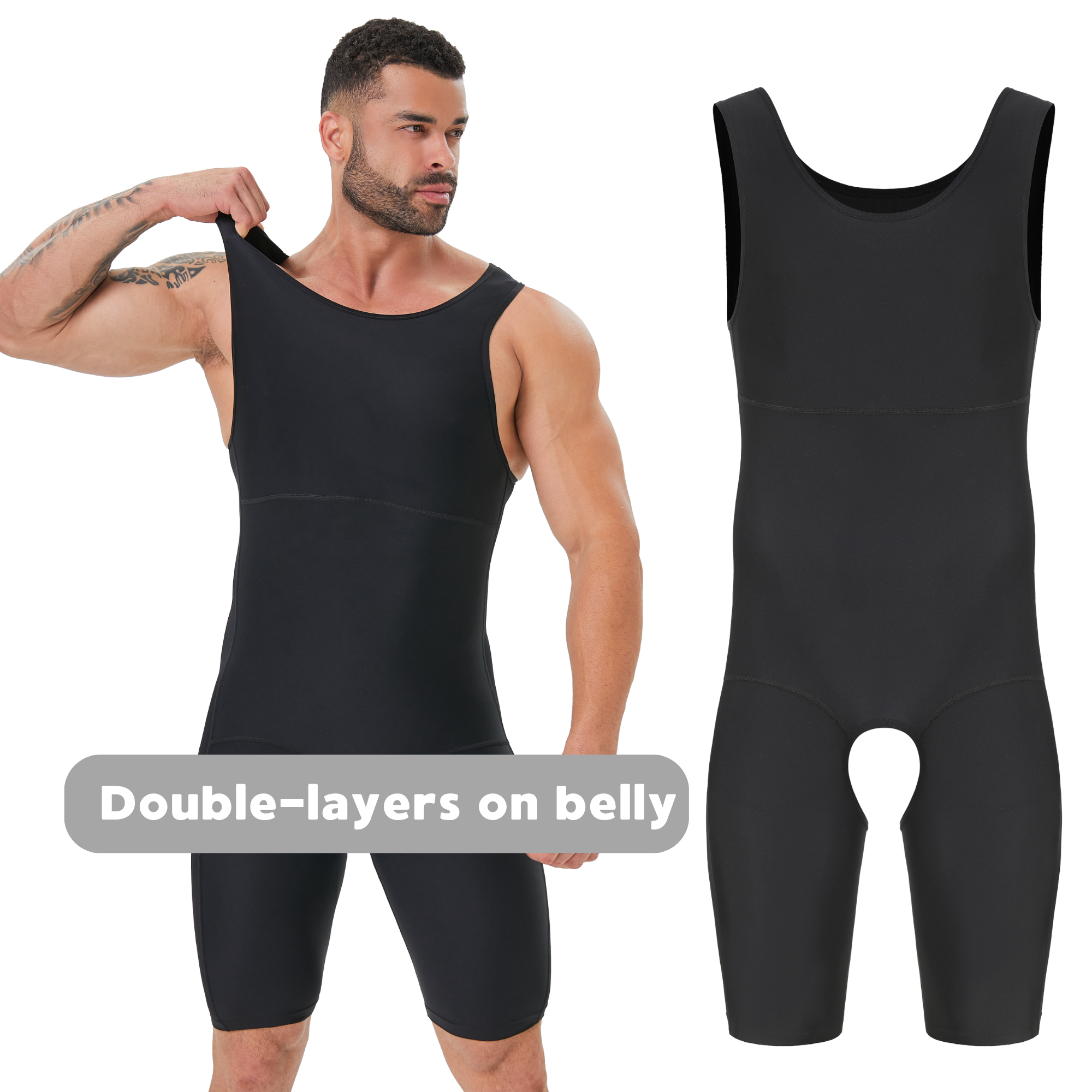 Shapewear Bodysuit Firm - Body Modelador Masculino de Camada Dupla