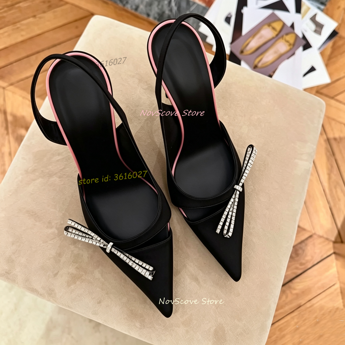 Slip Dress Satin - Sandálias de Salto Agulha com Bico