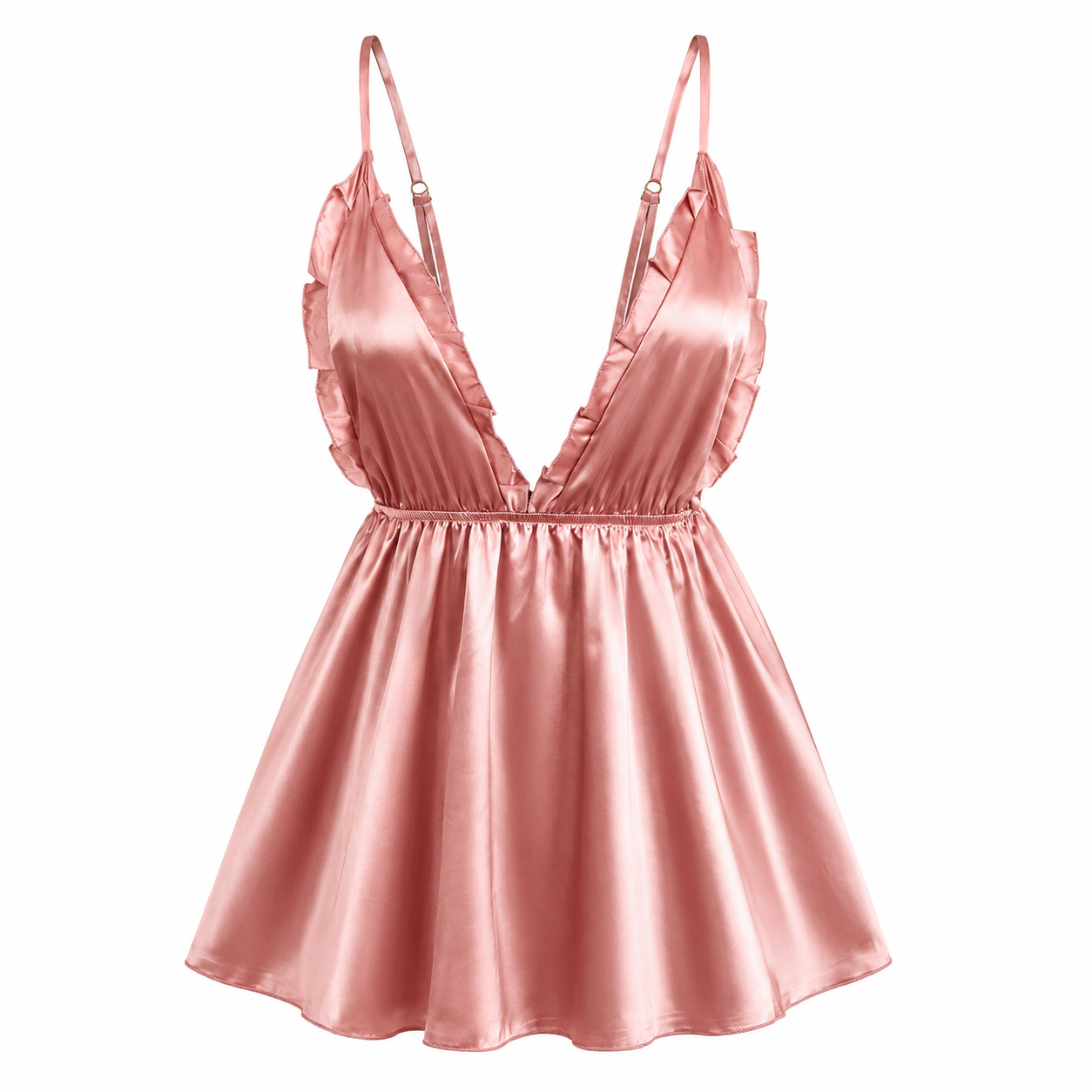 Babydoll Chemise Night - Camisola de Cetim para Mulheres, Vestido
