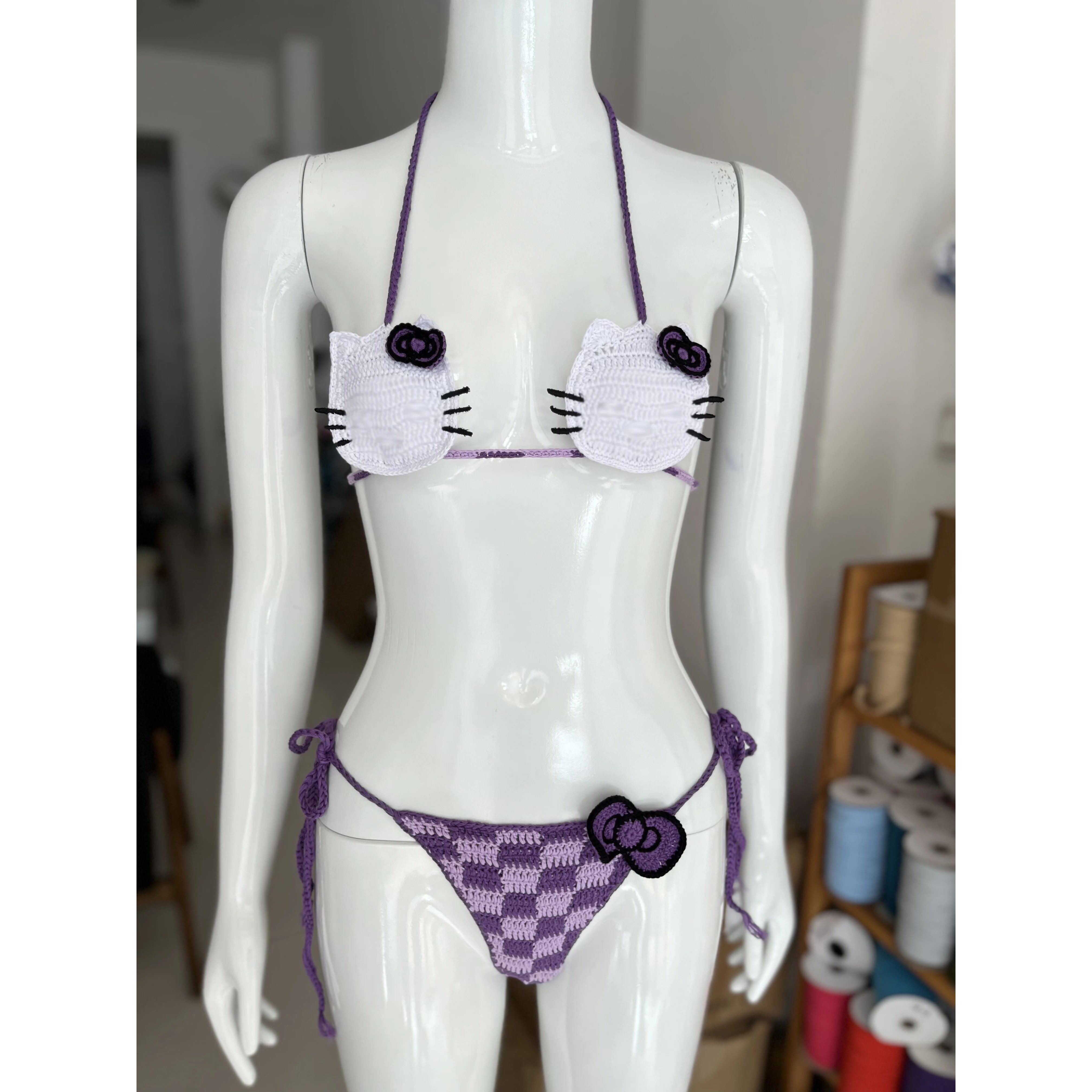 Thong Bikini Women - Conjunto de Biquíni Hello Kitty para
