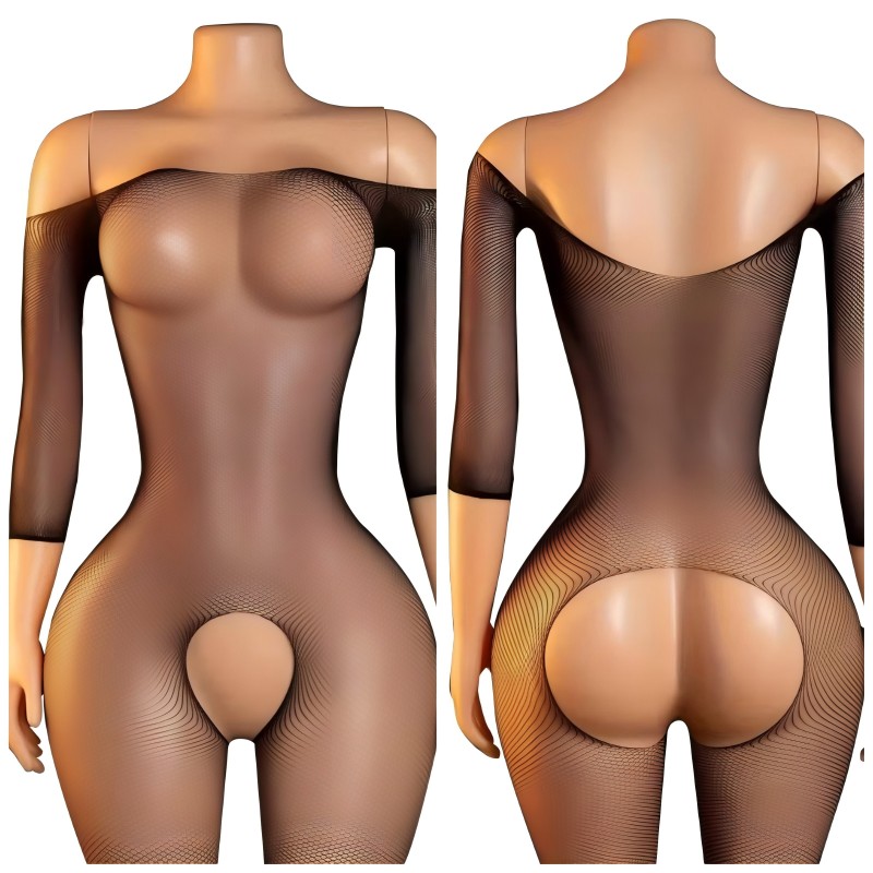 Bodystocking Fishnet - Meias-calças Sensuais Sem Entrepernas para Mulheres,