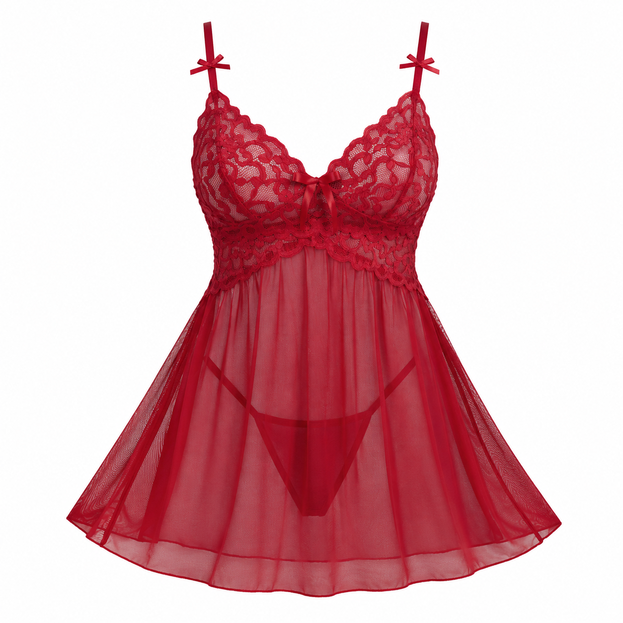 Babydoll Chemise Night - Lingerie Babydoll de Renda para Mulheres,