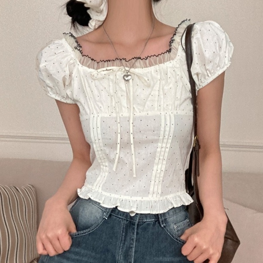 Corset Waist Cinch - Blusa Feminina Estilo Coreano de Verão