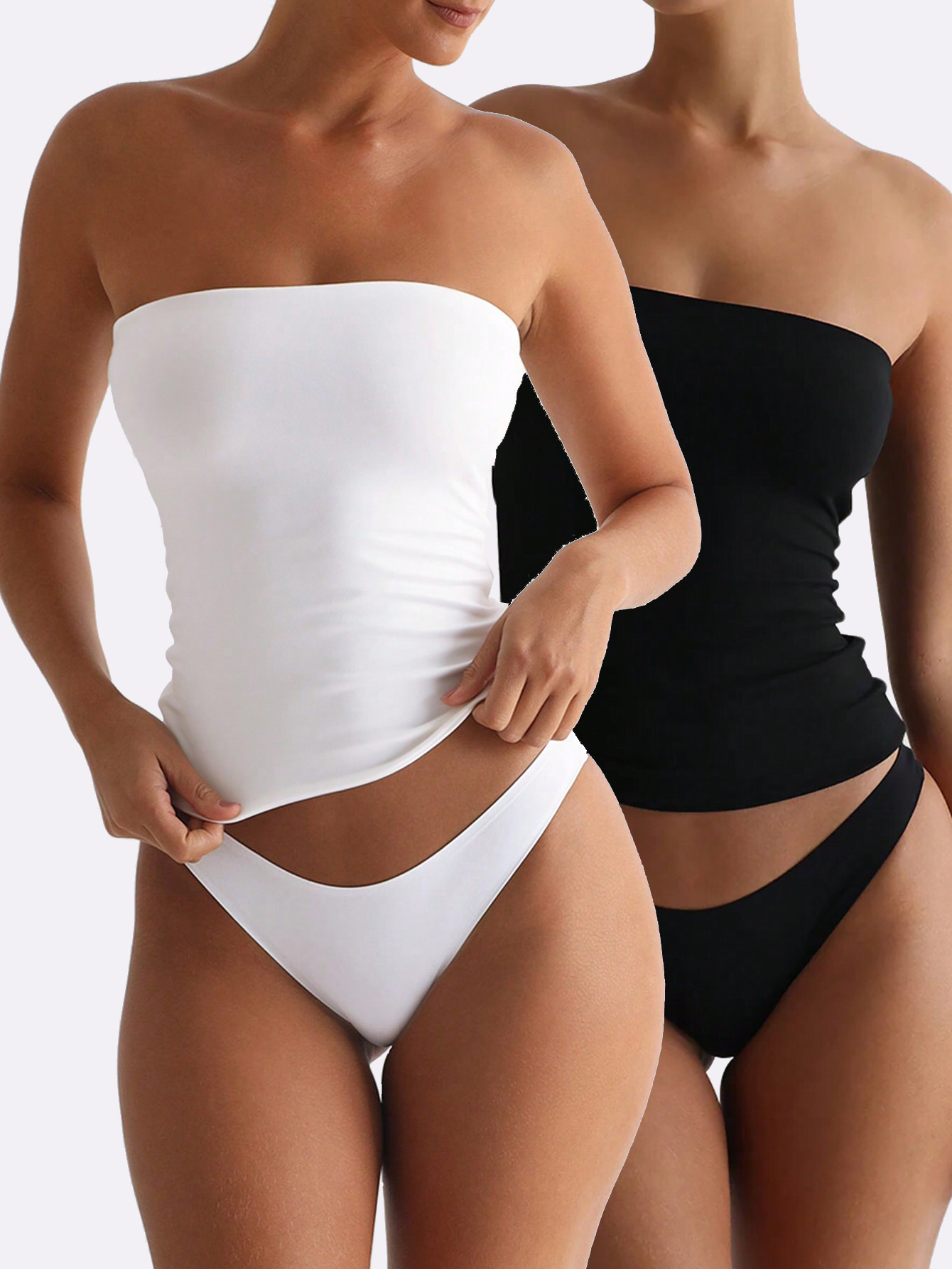Strapless Bra Backless - Pacote com 2 Tops Tube Sem