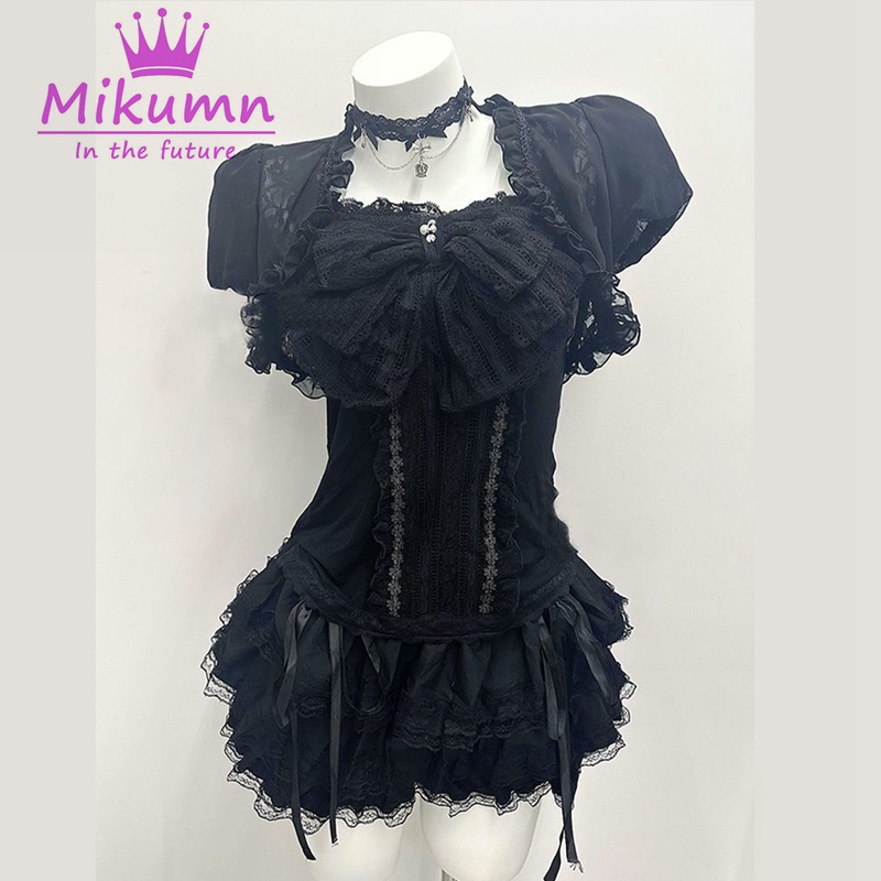 Cami Top Lace - Conjunto de 3 Peças Mikumn Gothic