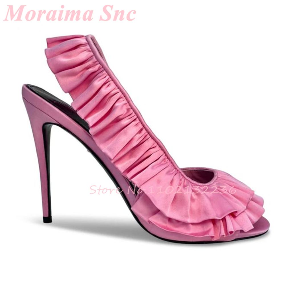 Slip Dress Satin - Sandálias Elegantes com Camadas de Babados