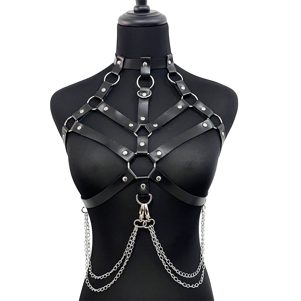 Garter Belt Set - Corrente com Escravidão de Couro para