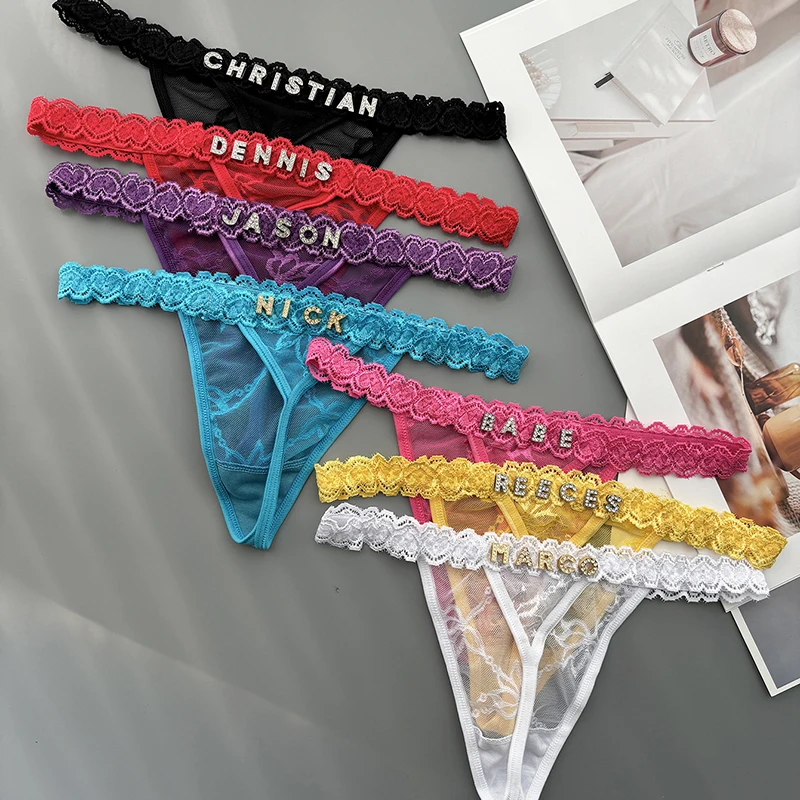 Thong Bikini Women - Personalidade personalizada tanga nome carta de