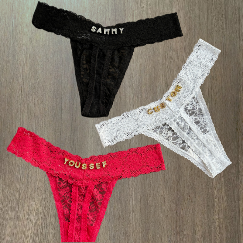 Thong Bikini Women - Personalidade nome personalizado carta de cristal