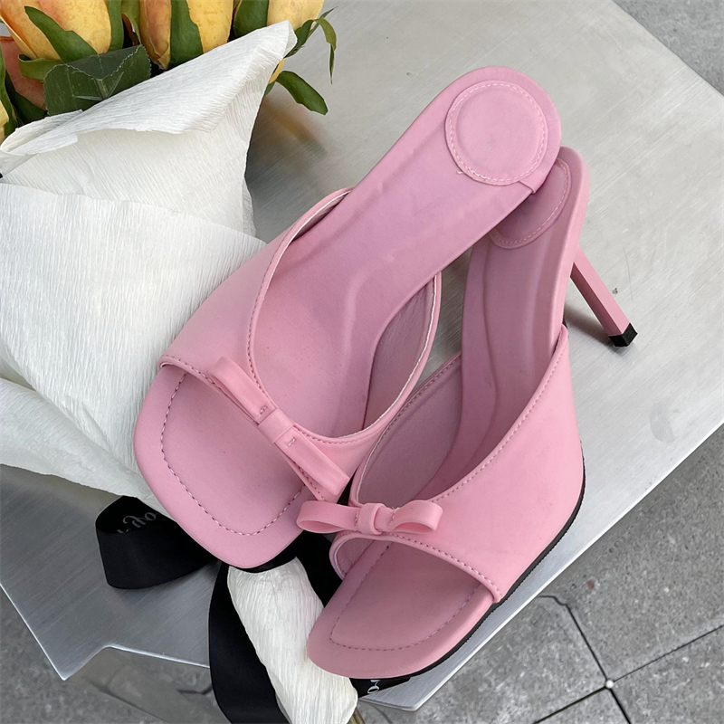 Slip Dress Satin - Chinelo de cetim de nó borboleta