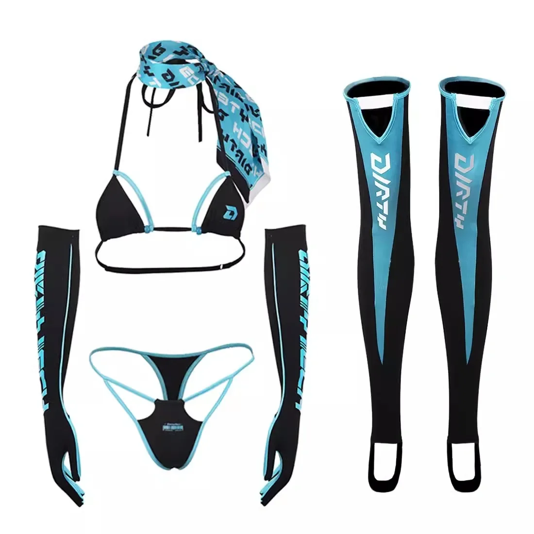 Thong Bikini Women - Mulheres sexy 5 peças conjunto de