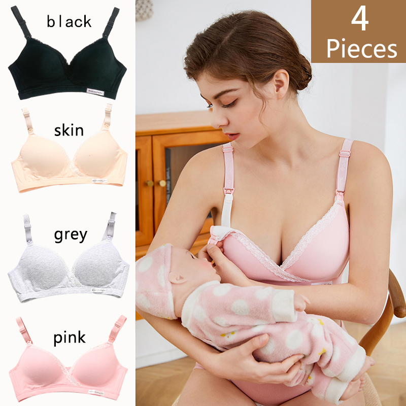 Nursing Bra Sleep - 4 pçs novo algodão wirefree roupas