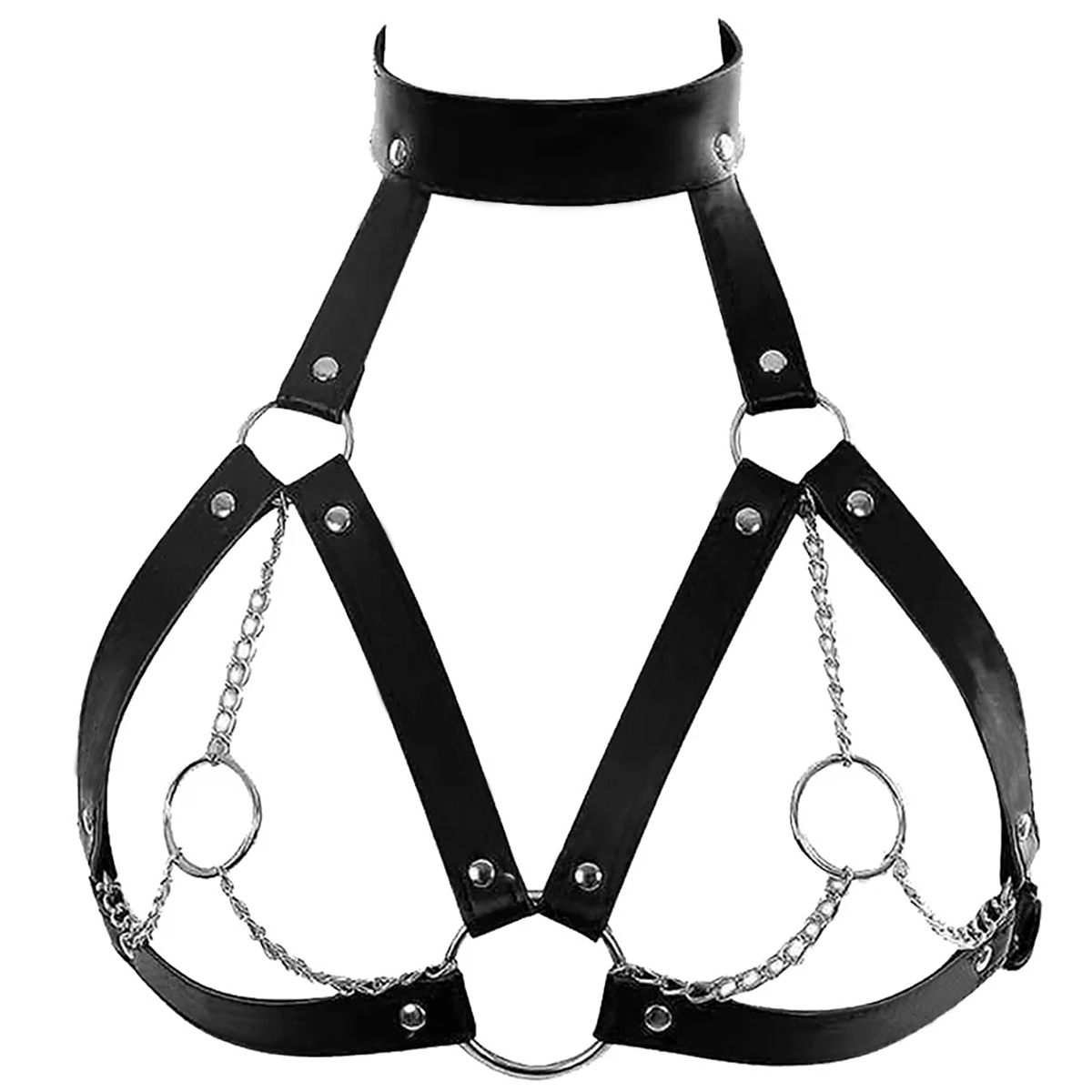 Garter Belt Set - Gothic Fetish Couro Suspensórios para Mulheres,