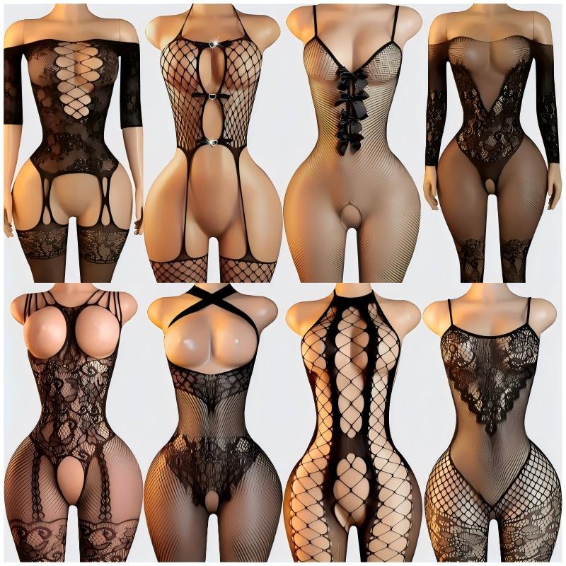 Bodystocking Fishnet - Conjunto de lingerie sexy para mulheres,