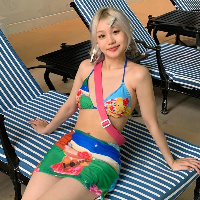 Thong Bikini Women - Maiô Y2K Kawaii Hello Kitty para