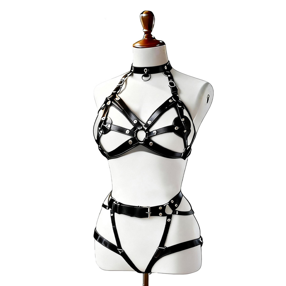 Garter Belt Set - Cinto de Lingerie de Couro Sexy