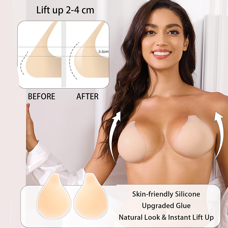 1/2 pares de sutiã pegajoso fe - Strapless Bra Backless avaliação e preço