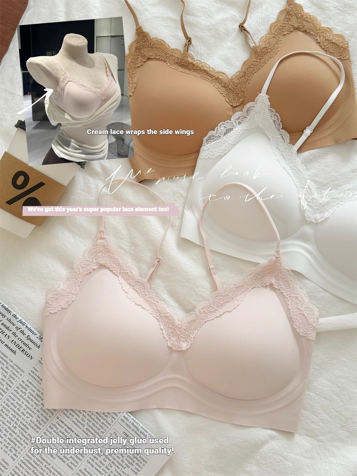 Sutiã de renda estilo francês  - Bralette Wireless Soft avaliação e preço