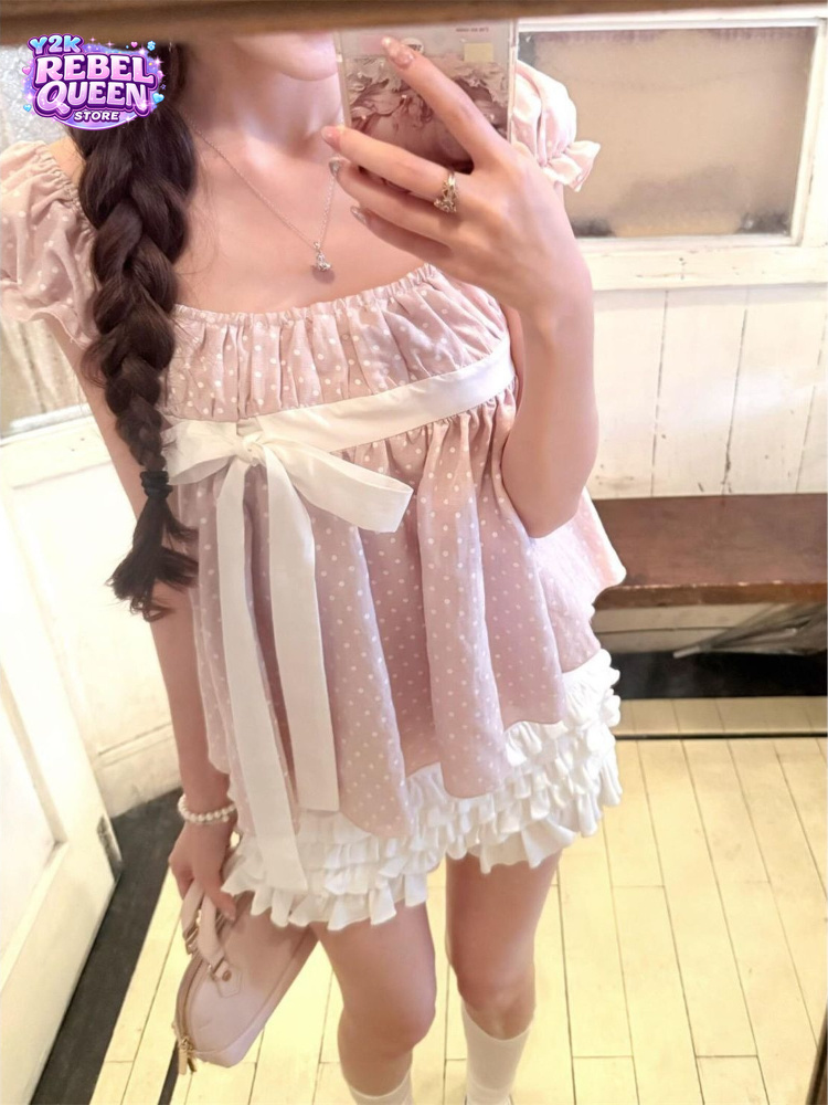 Conjunto Feminino Coreano Y2K  - Cami Top Lace avaliação e preço