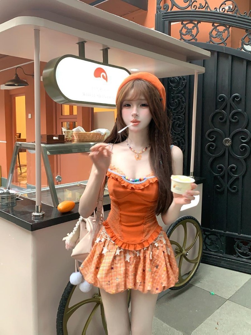 Novo Conjunto de Verão Laranja - Cami Top Lace avaliação e preço