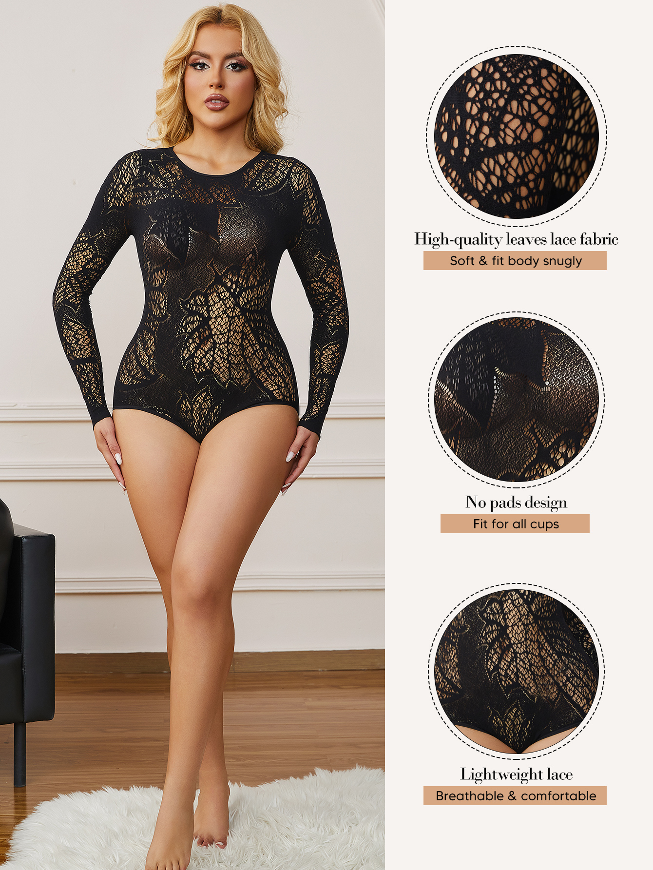 Lingerie Sexy Feminina, Body d - Lace Teddy Lingerie avaliação e preço