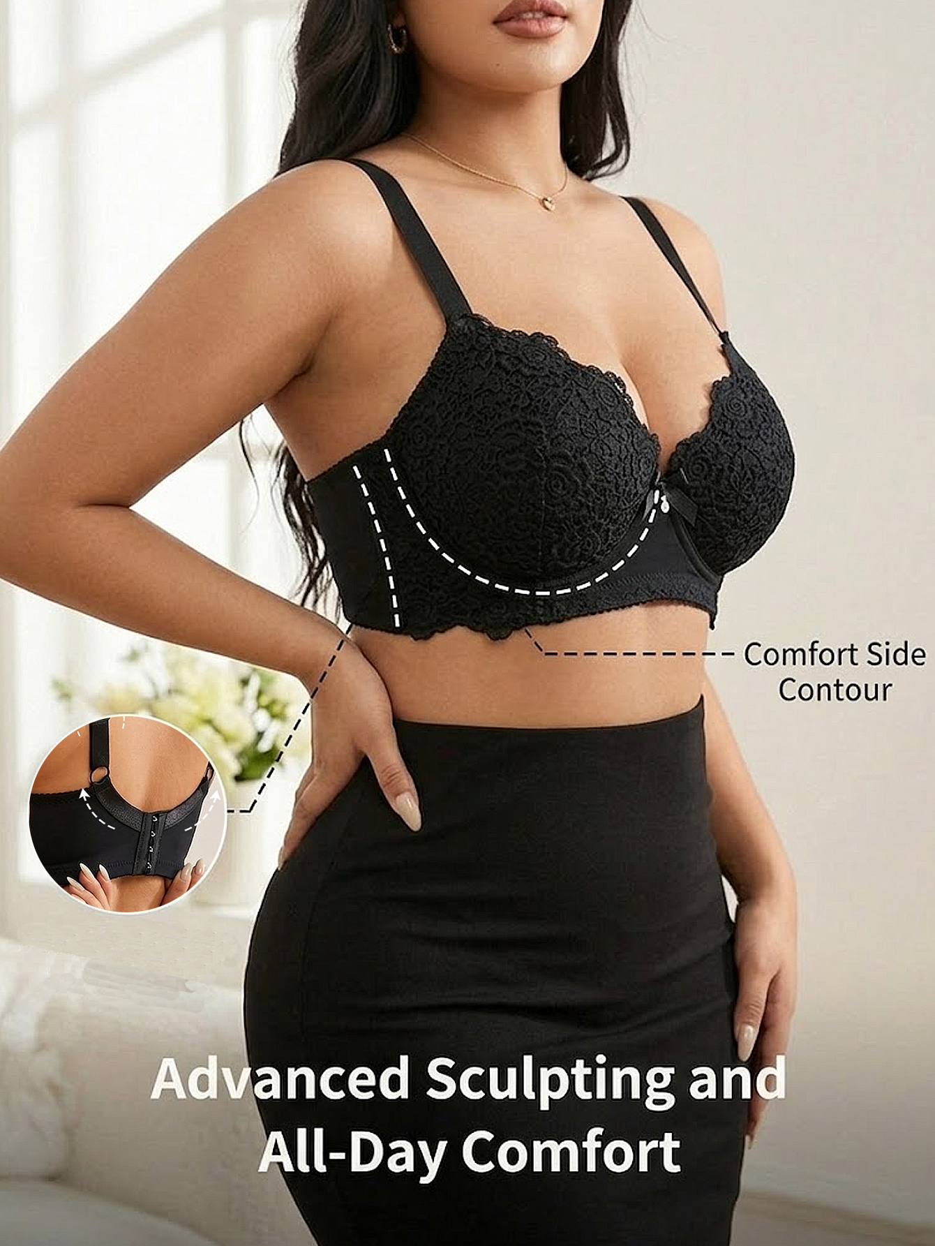 Sutiã Plus Size Floral com Boj - Push Up Bra Padded avaliação e preço