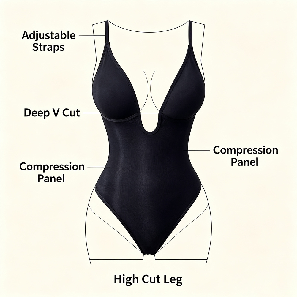 Body Modelador Feminino com De - Shapewear Bodysuit Firm avaliação e preço