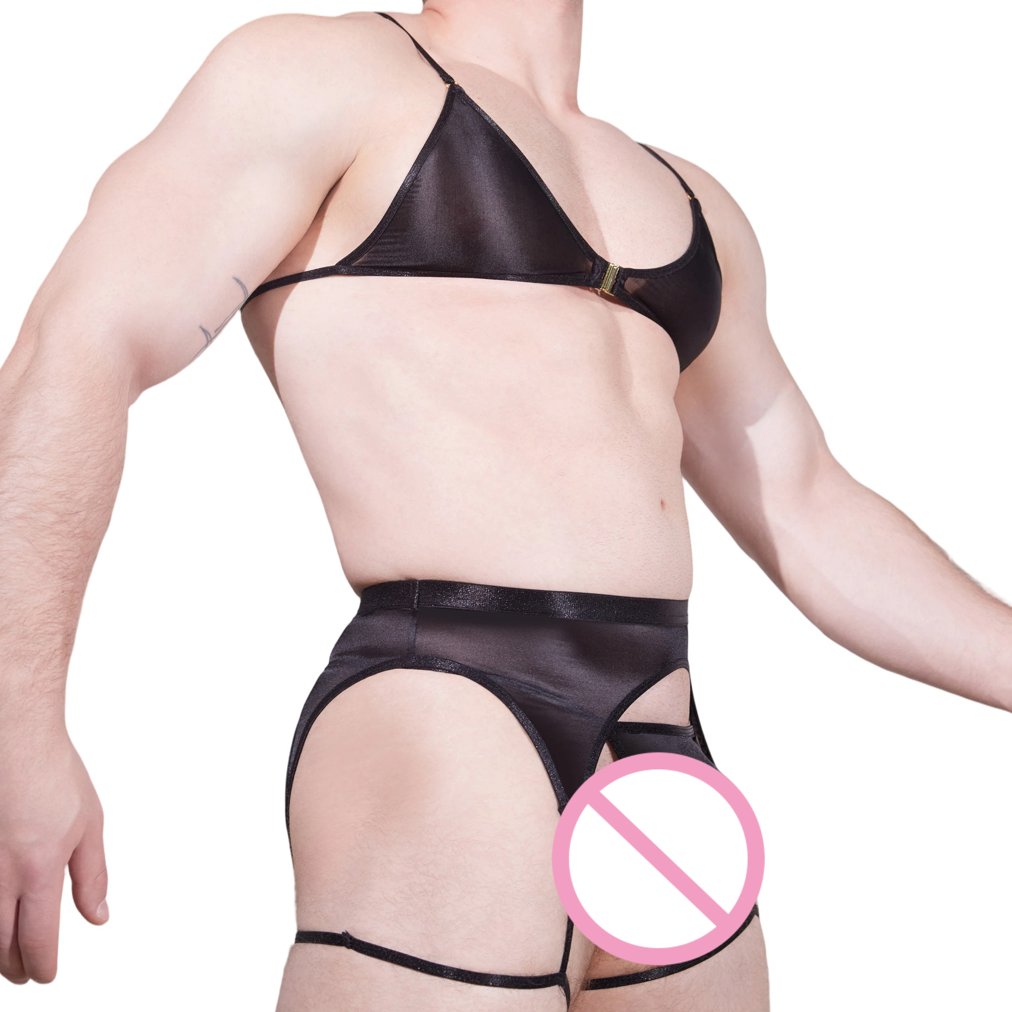 Conjunto de Lingerie Masculina - Garter Belt Set avaliação e preço