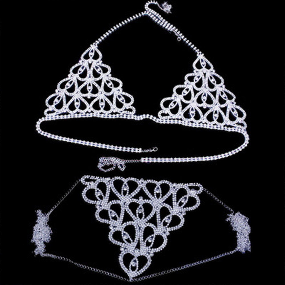 Moda strass coração sutiã tang - Thong Bikini Women avaliação e preço
