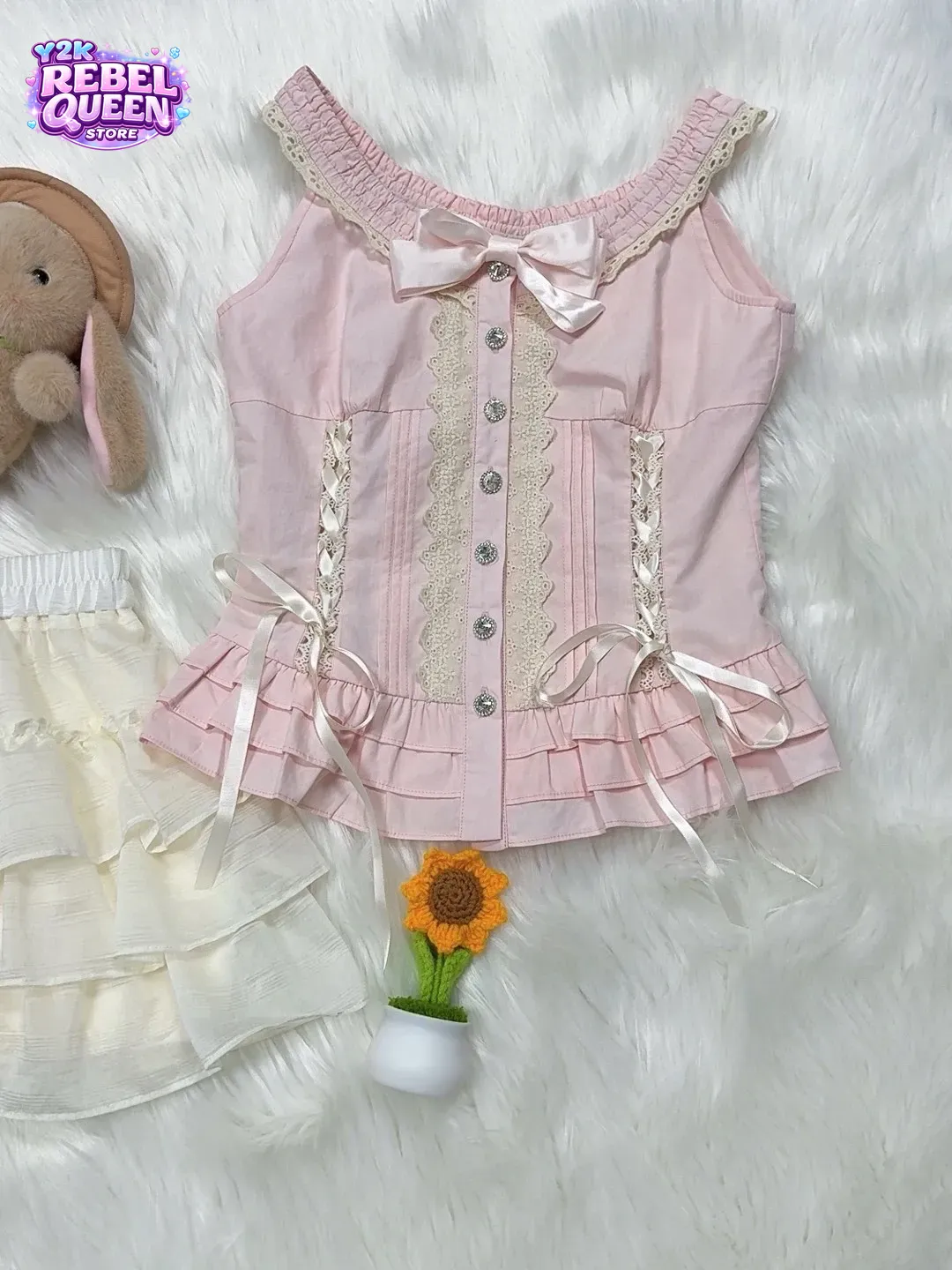 Conjunto de 2 Peças Kawaii Jap - Cami Top Lace avaliação e preço