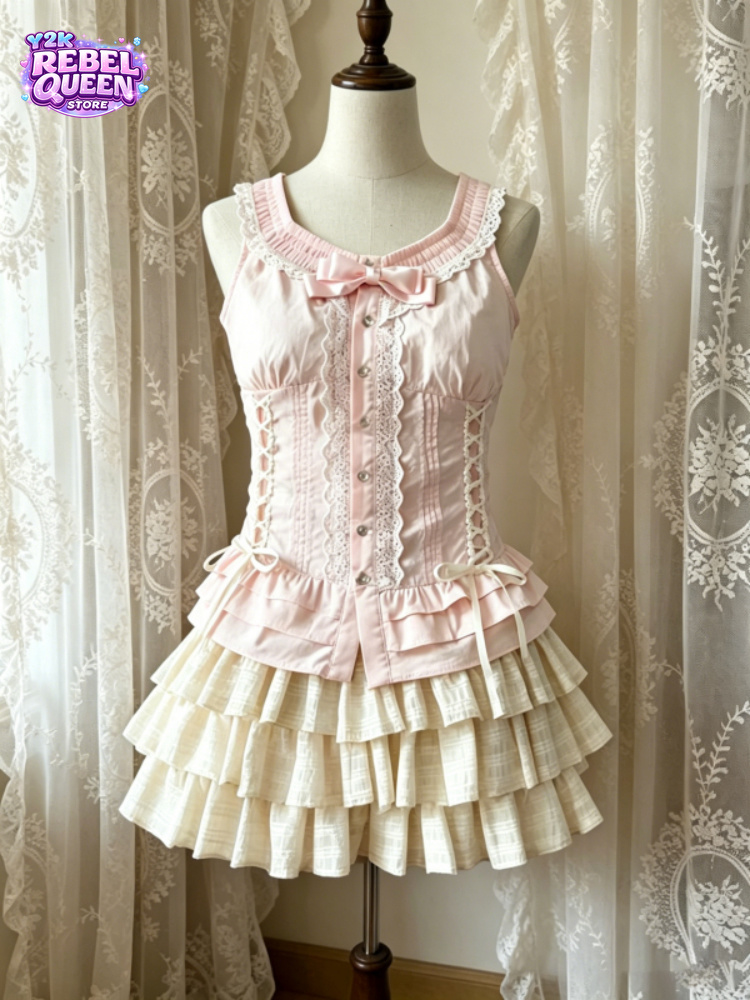 Conjunto de 2 Peças Kawaii Jap - Cami Top Lace avaliação e preço