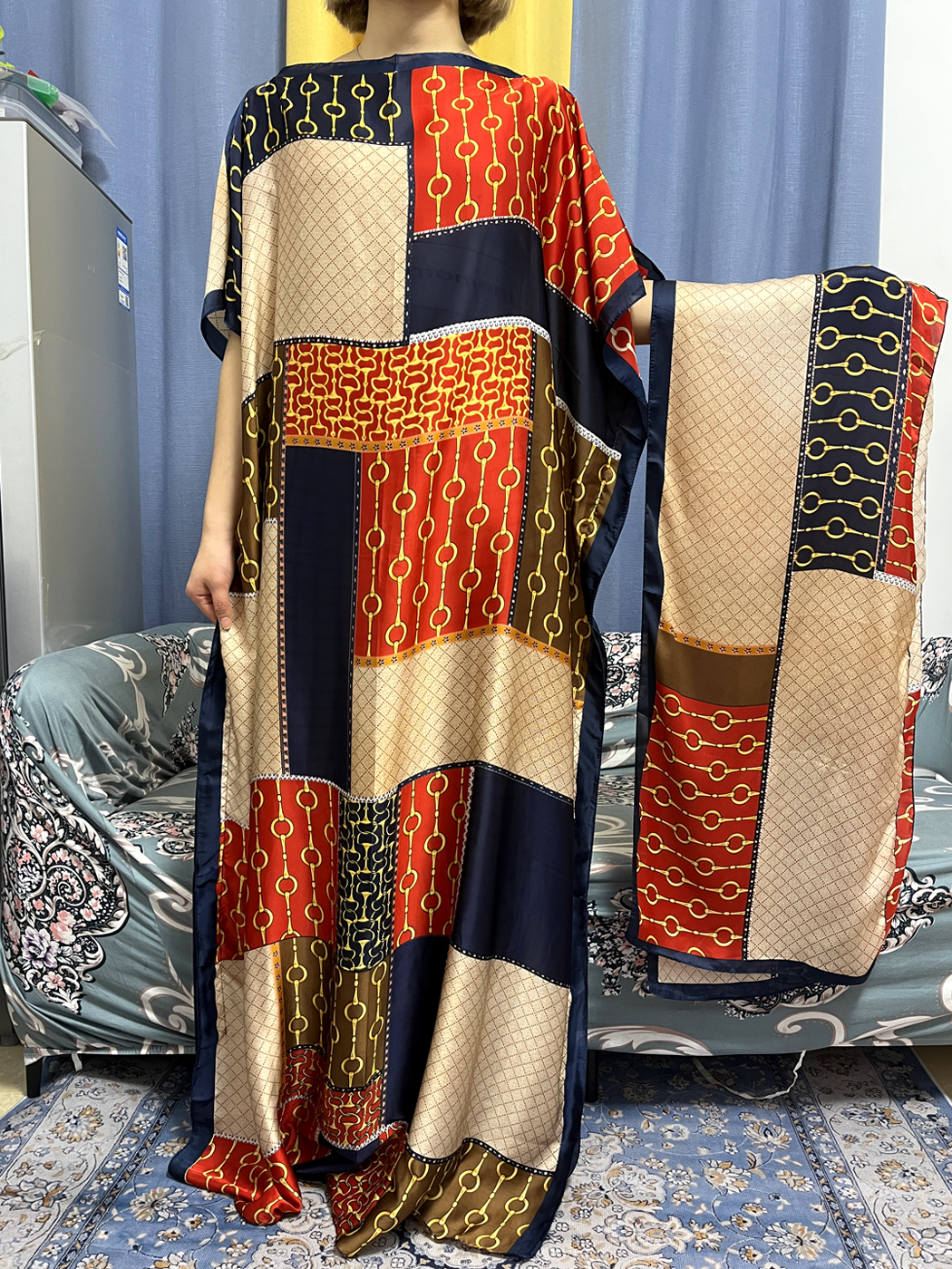 Abayas para mulheres dubai kaf - Robe Silk Women avaliação e preço