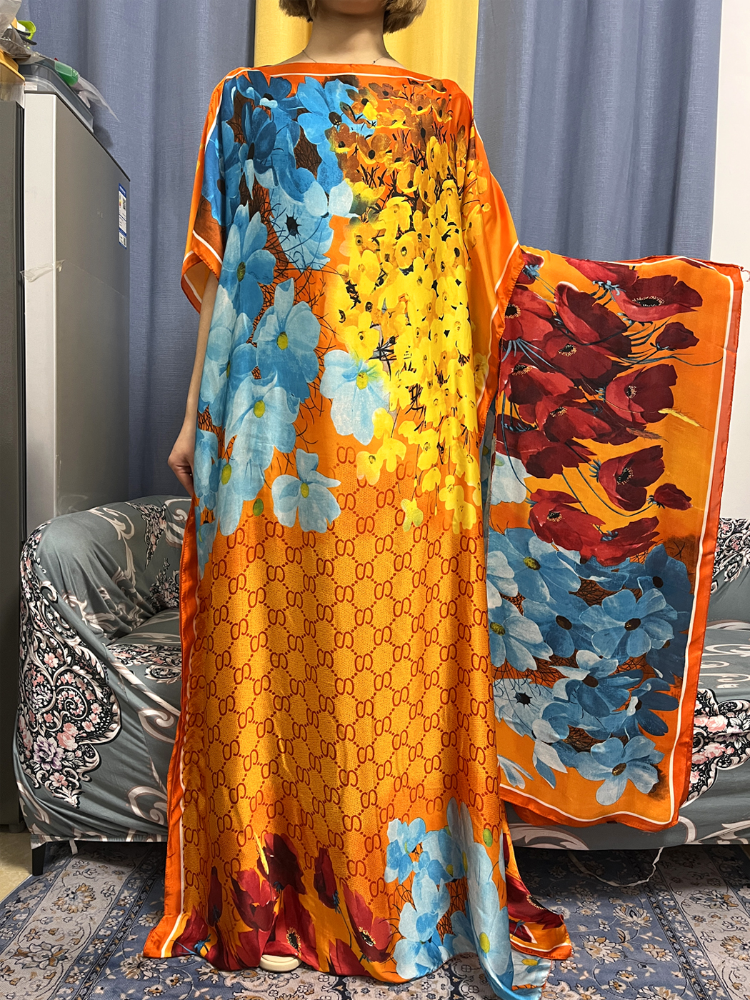 Abayas para mulheres dubai kaf - Robe Silk Women avaliação e preço