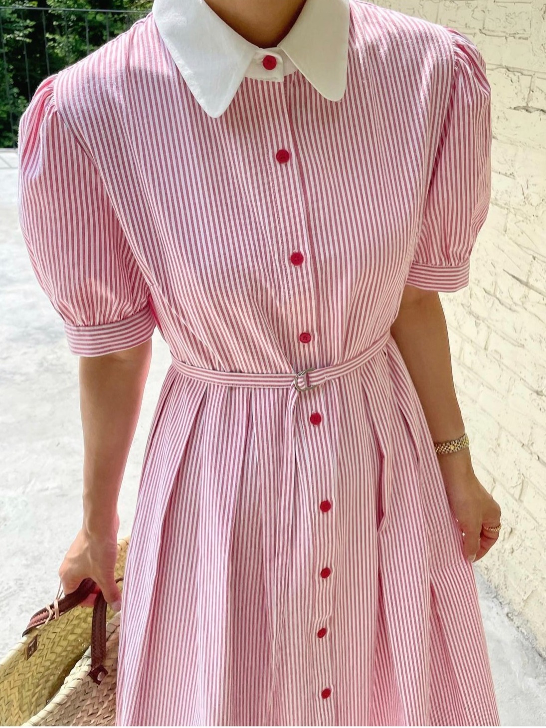 Vestido Elegante Retro Listrad - Corset Waist Cinch avaliação e preço