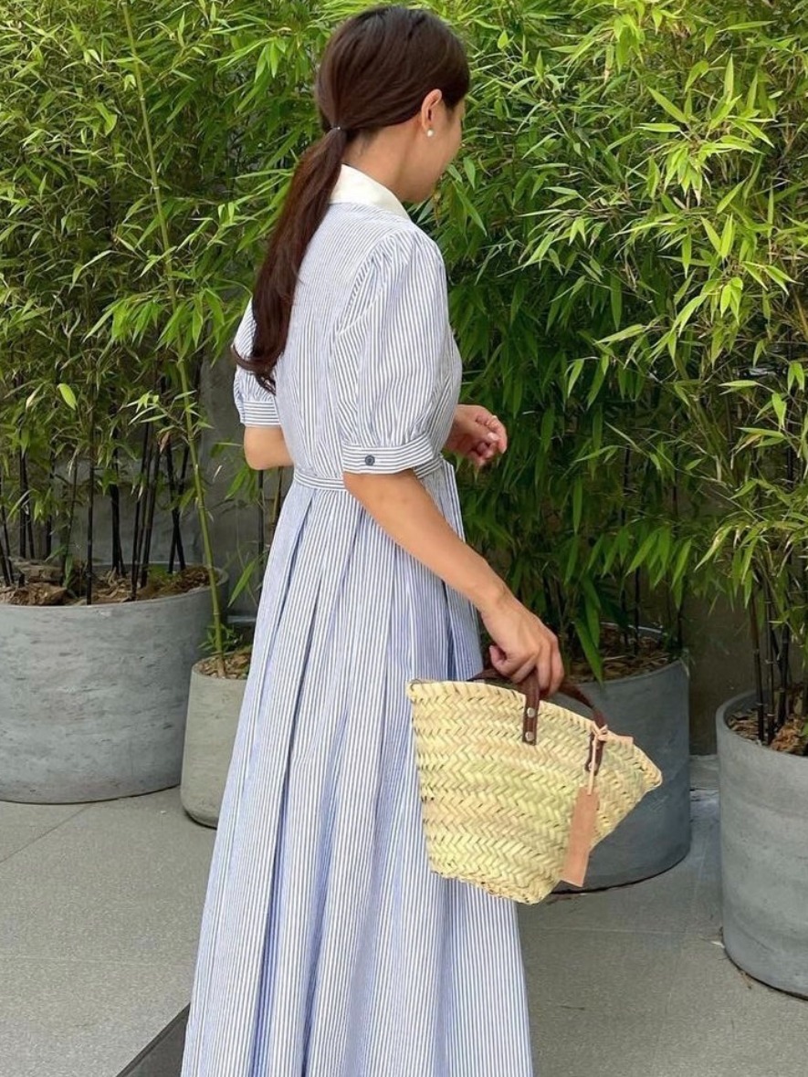 Vestido Elegante Retro Listrad - Corset Waist Cinch avaliação e preço