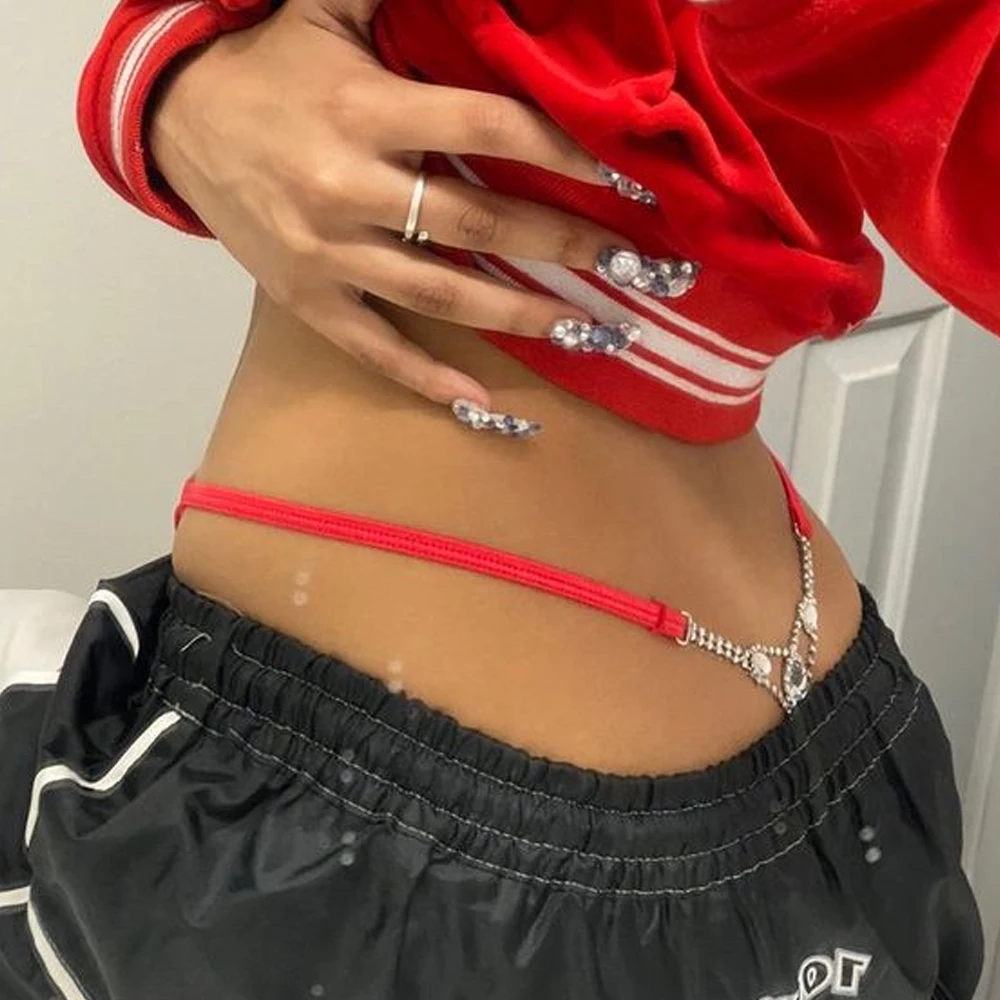 Sexy redondo strass tanga ajus - Thong Bikini Women avaliação e preço