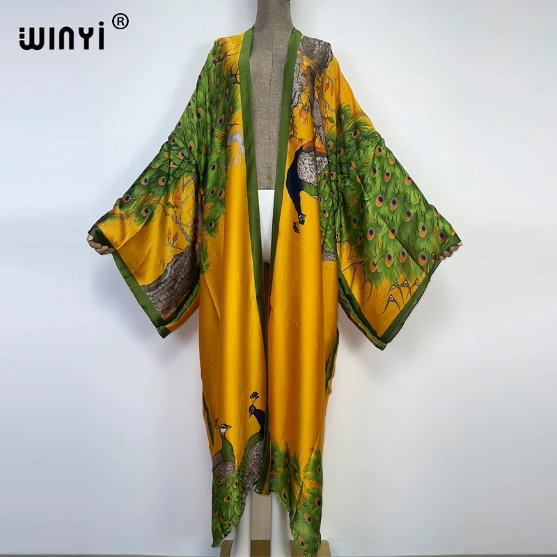 WINYI 2022 Cardigã Feminino de - Robe Silk Women avaliação e preço