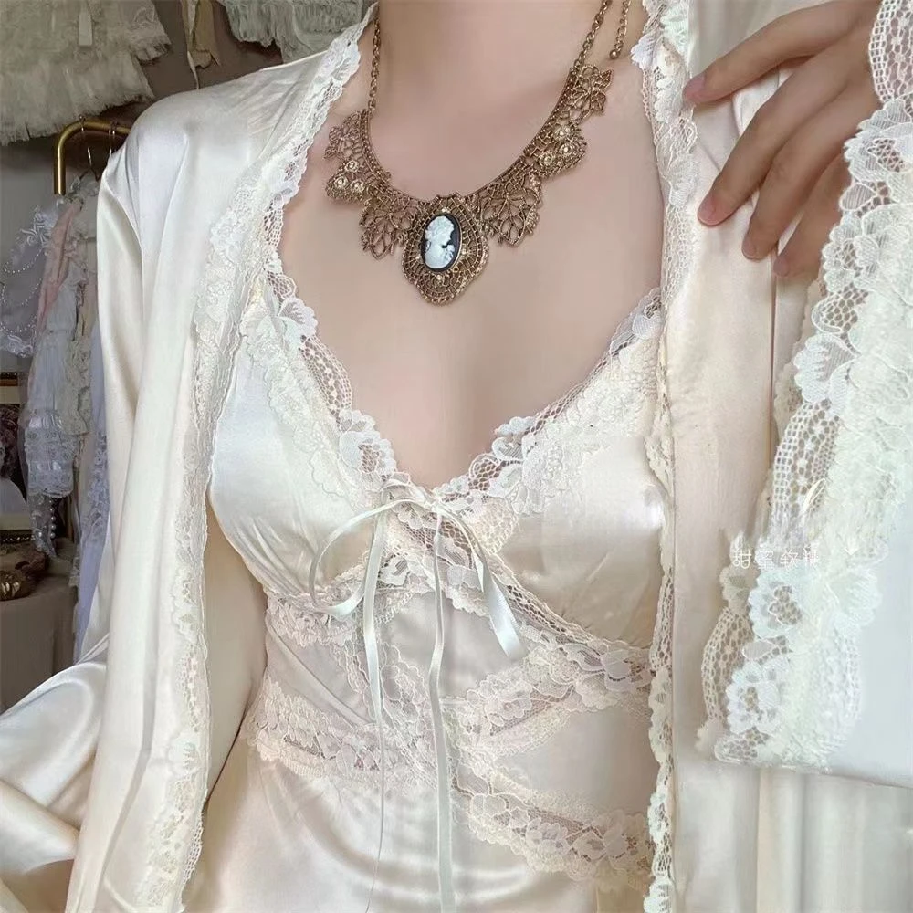 Robe de seda conjuntos de vest - Robe Silk Women avaliação e preço